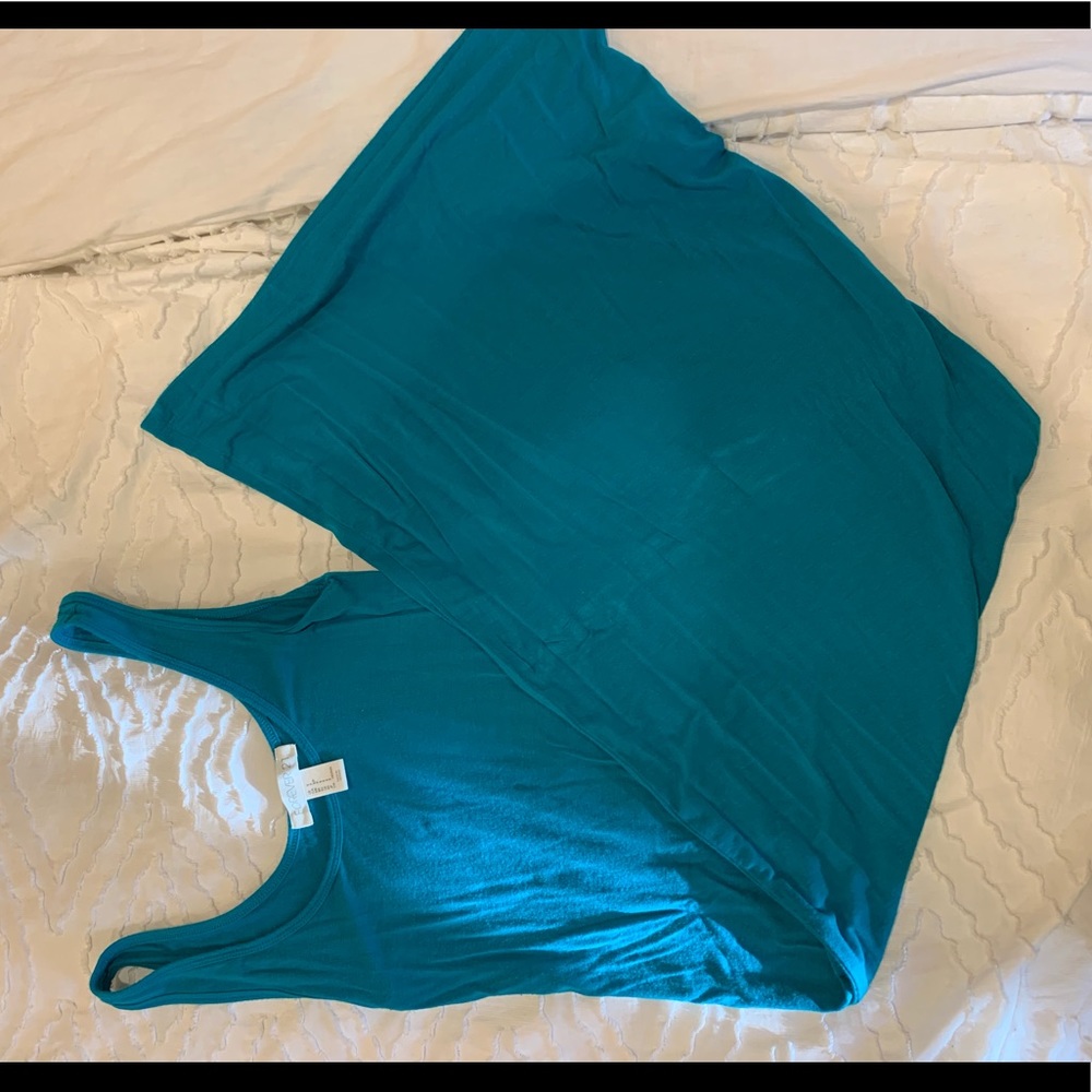 Pretty Aqua/Teal Color Maxi Dress